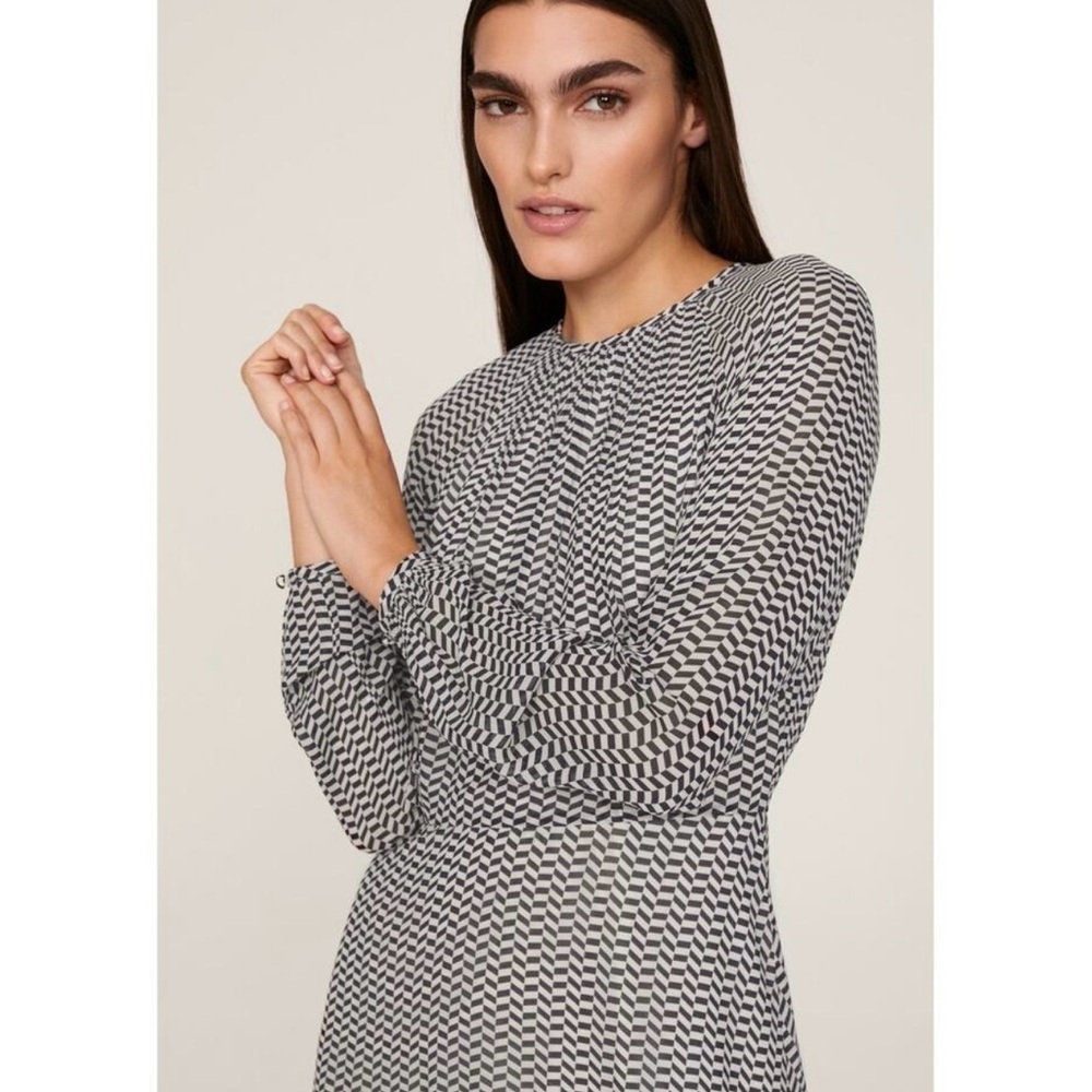 LK Bennett Monochrome Long Sleeve Dress